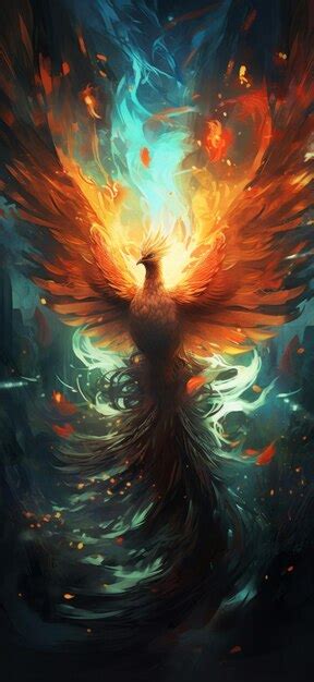 Premium Photo | Phoenix mythical bird artwork album full of fire and ...