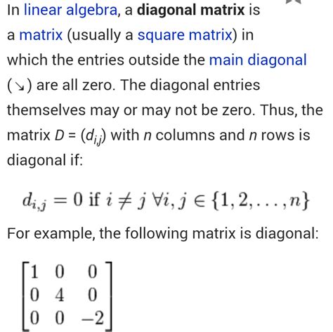 matrices - Basis for the Definition of a diagonal matrix. - Mathematics Stack Exchange