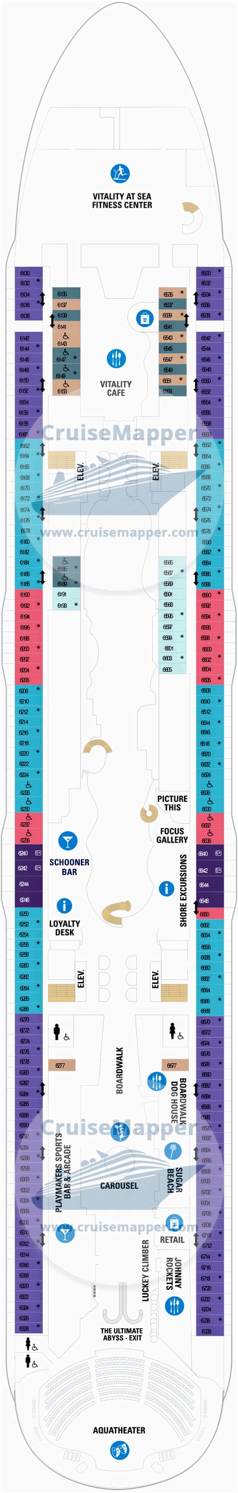 Wonder Of The Seas deck 6 plan | CruiseMapper