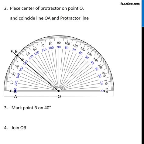 Question 9 - Draw an angle of 40 degree. Copy its supplementary angle.