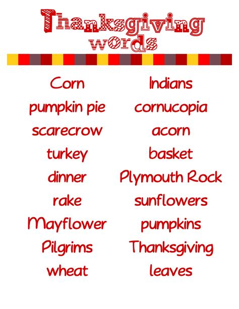 Thanksgiving X Words | Ausmalbilder