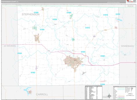 Stephenson County, IL Wall Map Premium Style by MarketMAPS - MapSales