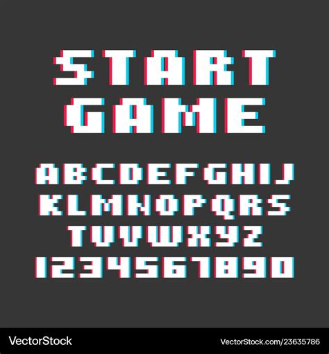 D Pixel Font Retro Video Game Aesthetics S Vector Image | My XXX Hot Girl