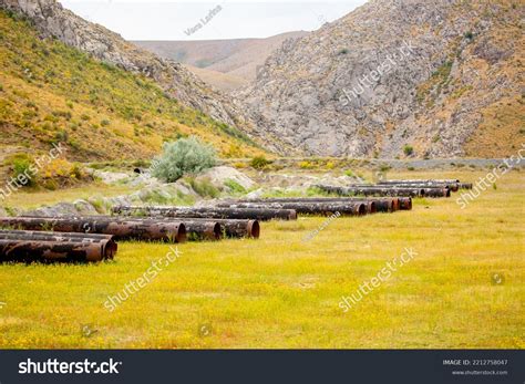 Construction Repair Pipeline Large Metal Pipes Stock Photo 2212758047 ...