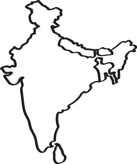 Doodle freehand outline sketch of India map. 12000859 PNG