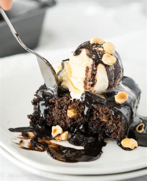 Dark Chocolate Brownie Pudding Cake - I Wash You Dry