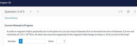 Solved A uniform magnetic field is perpendicular to the | Chegg.com