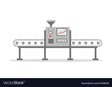 Isolated conveyor belt in flat design factory Vector Image