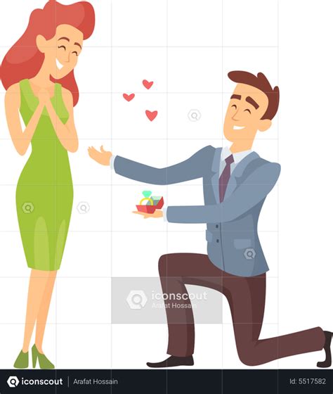 Best Premium Boy proposing girl Illustration download in PNG & Vector ...