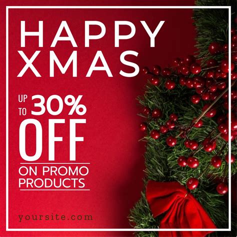 Happy Holiday Discount Banner Template - Mediamodifier