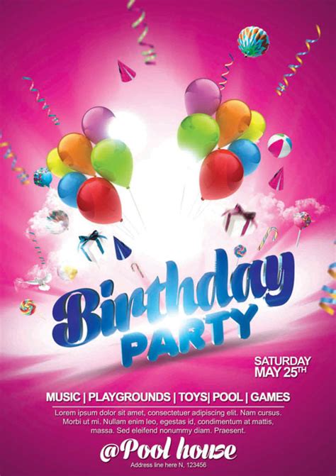 Birthday Party Flyer Templates Free – PARAHYENA