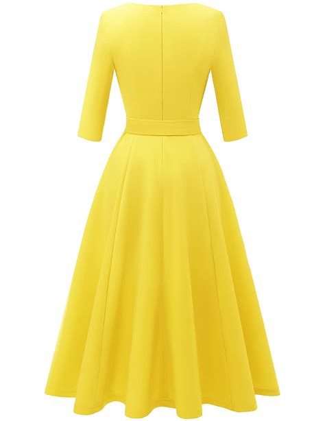 Snapklik.com : Cocktail Dress, Womens Wedding Guest Dresses, 3/4 Sleeves 1950s Vintage Tea Party ...