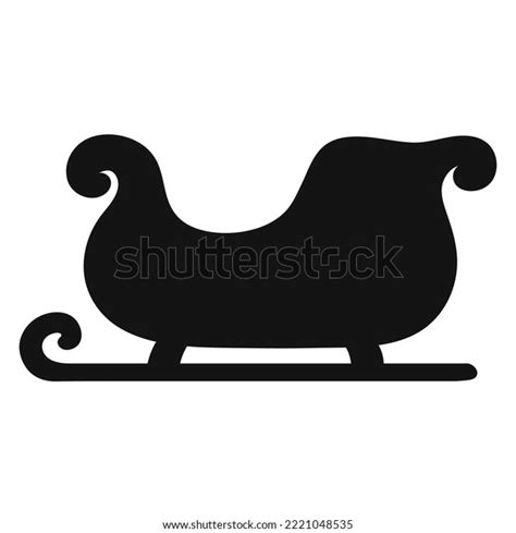 Christmas Sleigh Black Silhouette Vector Illustration Stock Vector (Royalty Free) 2221048535 ...