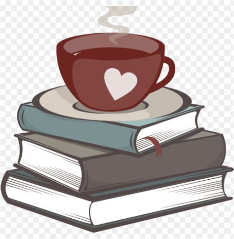 coffee and books - stack of books black PNG image with transparent ...