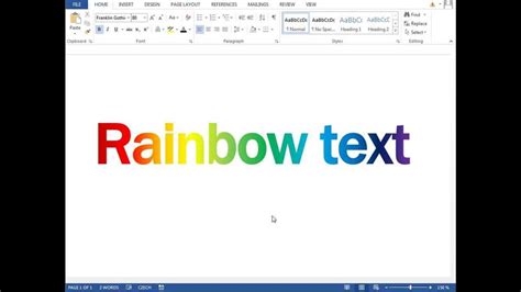 How to create horizontal rainbow letters in word 2011 for mac ...