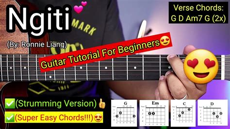 Ngiti - Ronnie Liang (Super Easy Chords)😍 | Strumming Version | Guitar tutorial - YouTube