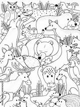 Cute coloring Page For Kids With Cartoon Animals big  sketch template