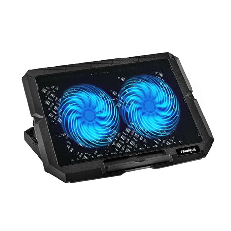 Frontech Adjustable Height Cooling Pad with 2 x 120mm LED Fans for up to 15.6" Laptops - Silent ...