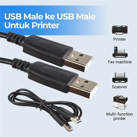 Kabel USB Male to Male Untuk Printer 100 cm - Black - JakartaNotebook.com