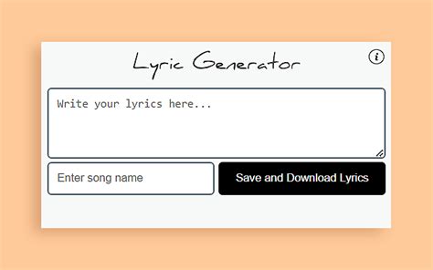 Lyric Generator - Lyric Builder - Chrome Web Store