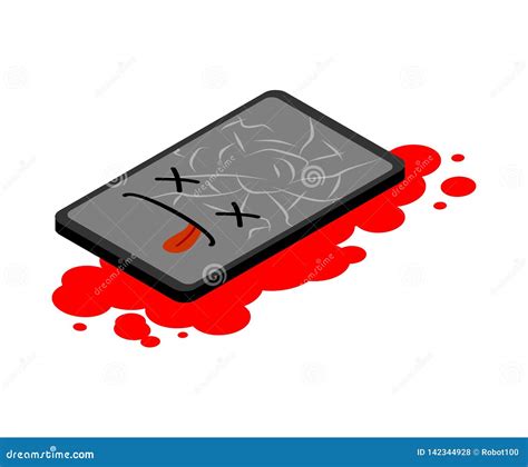 Dead Phone Broken Smartphone Cracked Screen Isolated. Vector Illustration Stock Vector ...