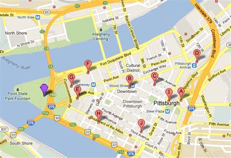 Downtown Pittsburgh Parking Map | Cities And Towns Map