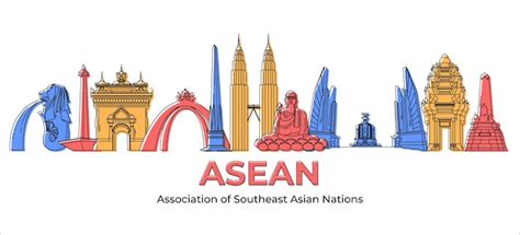 Free Vector | Asean building illustration