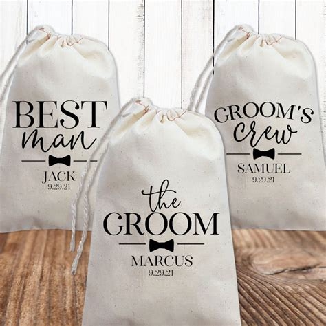 Groomsmen Gift Bags Personalized Groom's Crew Wedding Favor Bags Best Man Groomsman Proposal ...