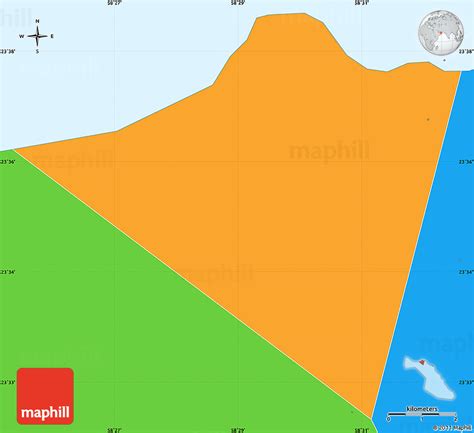 Political Simple Map of Muttrah