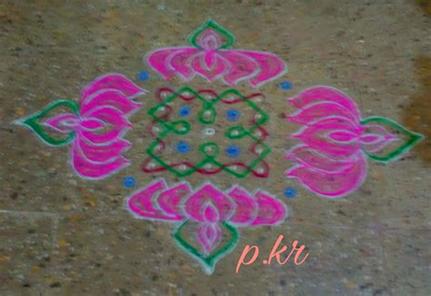 Contest Kolam || 15 Lotus dots kolam – Kolams of India