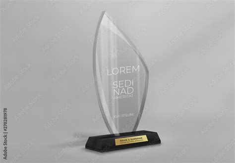 Etched Glass Trophy Award Mockup Stock Template | Adobe Stock