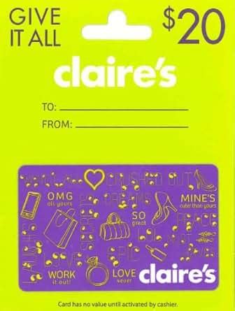 Claire's $20: Amazon.com: Gift Cards