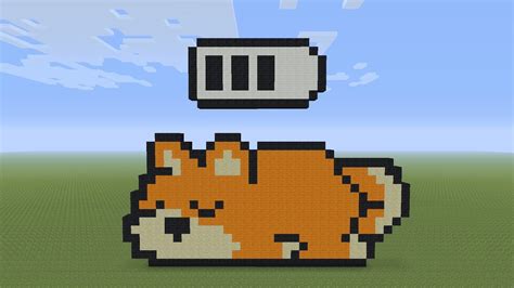 Minecraft Pixel Art - Low Battery Corgi - YouTube