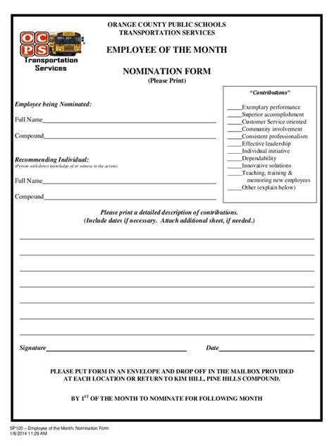 Employee Of The Month Nomination Form 5 Free Templates In Pdf | ss | Pinterest | Template, Pdf ...