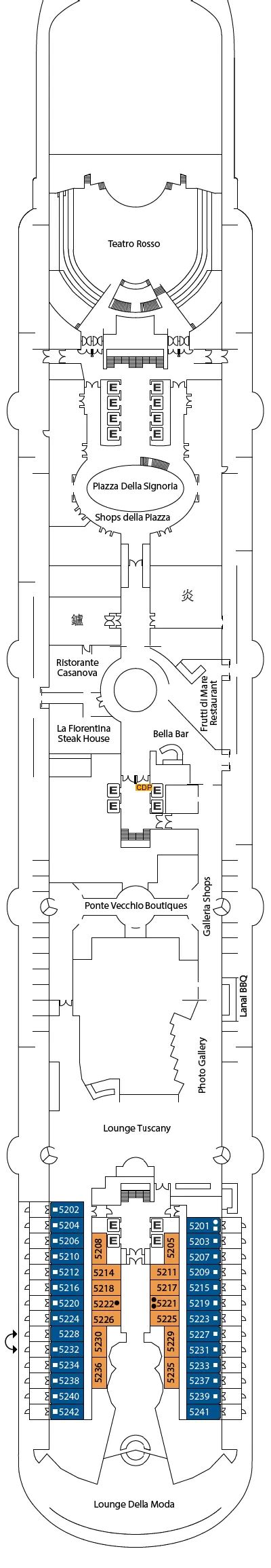 Costa Firenze 5 deck 5 plan | Cruisedeckplans.com