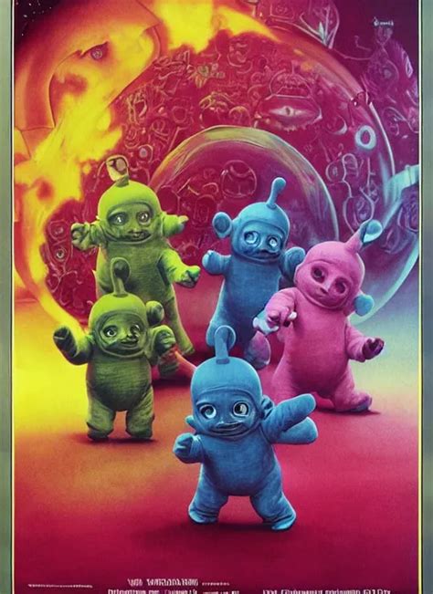 KREA - disgusting teletubbies horror movie poster, grotesque, scary ...