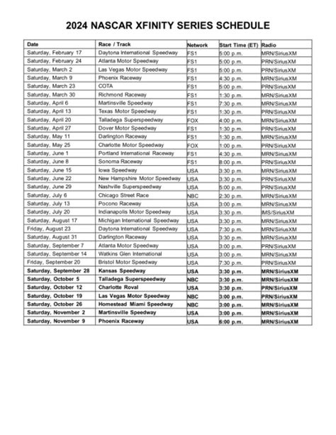 Nascar 2024 Schedule Release Today Usa