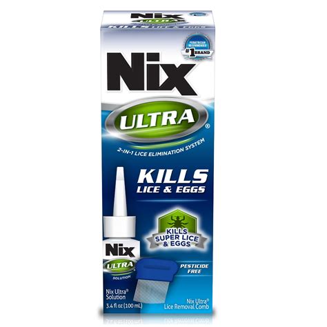 Nix Ultra 2-in-1 Super Lice Treatment, 3.4 fl oz and Lice & Egg Removal ...