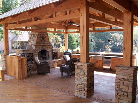 Outdoor pavilion, Backyard pavilion, Backyard fireplace