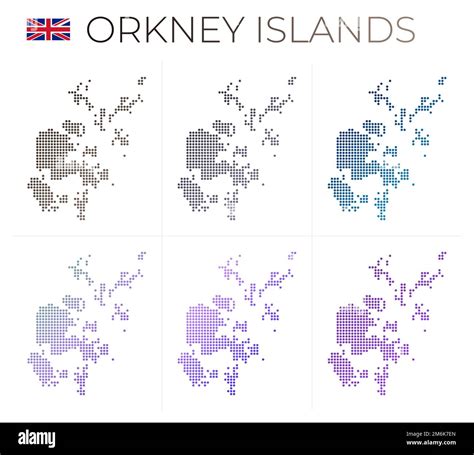 Orkney Islands dotted map set. Map of Orkney Islands in dotted style ...