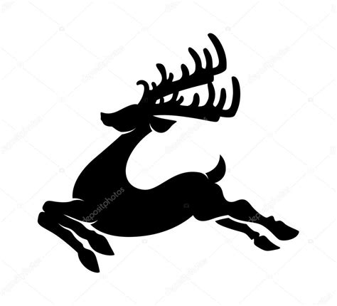 Reindeer Running Silhouette — Stock Vector © baavli #62154463