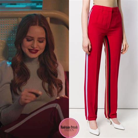 Cheryl Blossom wears these side-stripe tailored red Numero Ventuno ...