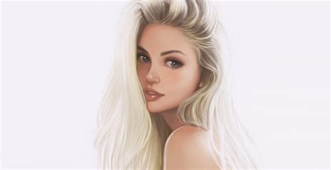 Blonde Woman Portrait Digital Art Wallpaper,HD Artist Wallpapers,4k Wallpapers,Images ...