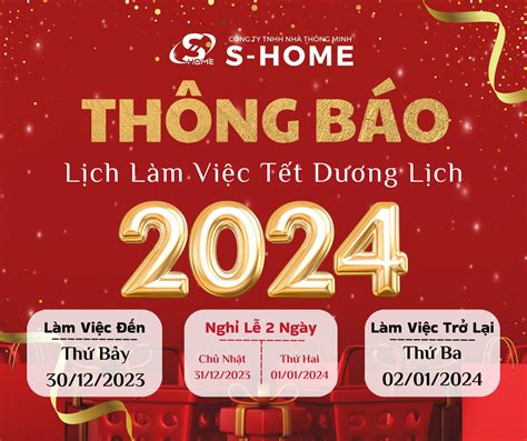 THÔNG BÁO LỊCH HOẠT ĐỘNG TẾT DƯƠNG LỊCH 2024