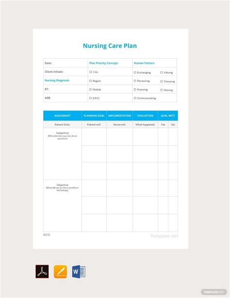 Free Printable Nursing Care Plan Template Printable Templates 23790 ...