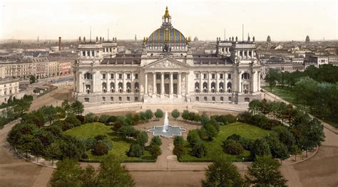 Reichstag Building in Germany as it was in 1900 built 1884-1894 : r ...