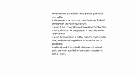 ⏩SOLVED:The prisoners' dilemma is a two-person game illus- trating… | Numerade