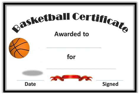 Basketball Award Certificate to Print | Activity Shelter