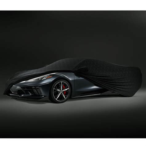 2020 Chevrolet Corvette C8 Indoor Car Cover 84865965 Black w/ Crossed Flag Logo | eBay