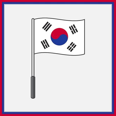 Premium Vector | South korea flag cartoon vector illustration flag of ...